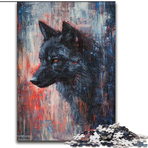 Puzzle 1000 Teile für Erwachsene, Wolfskunst, für Erwachsene ab 14 Jahren, Lernspiel, Herausforderung, Spielzeug, Geschenk zum Geburtstag (Größe 50x75cm) von LiJianXXR