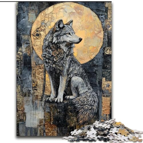 Puzzle 1000 Teile für Erwachsene, Wolfskunst, für Erwachsene ab 14 Jahren, Lernspiel, Herausforderung, Spielzeug, Geschenk zum Geburtstag (Größe 50x75cm) von LiJianXXR