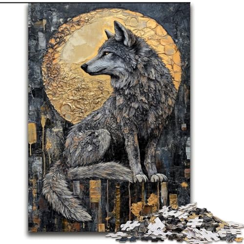 Puzzle 1000 Teile für Erwachsene, Wolfskunst, für Erwachsene ab 14 Jahren, Lernspiel, Herausforderung, Spielzeug, Geschenk zum Geburtstag (Größe 50x75cm) von LiJianXXR
