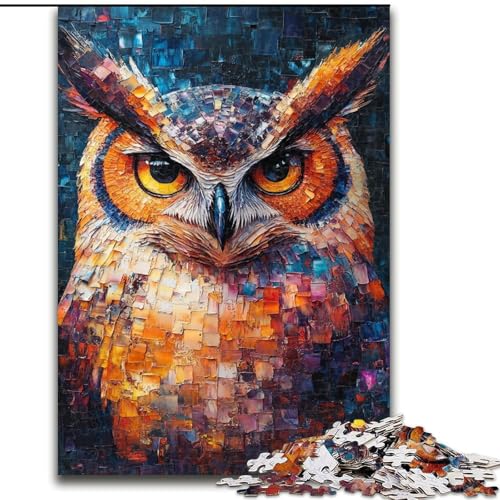 Puzzle 1000 Teile für Erwachsene, geheimnisvolle Eule, für Erwachsene ab 14 Jahren, Lernspiel, Herausforderung, Spielzeug, Geschenk zum Geburtstag (Größe 50x75cm) von LiJianXXR
