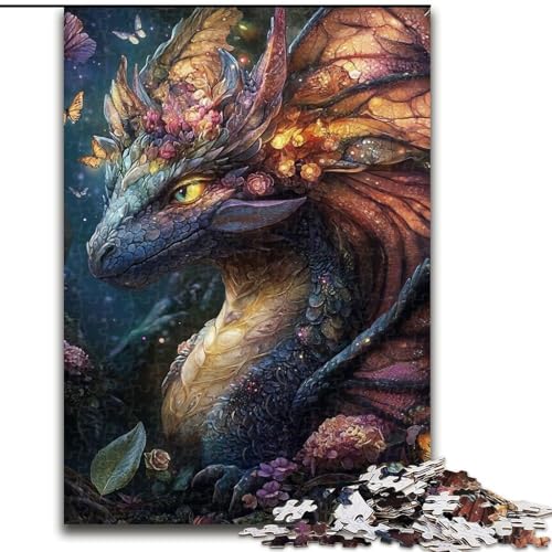 Puzzle 1000 Teile für Erwachsene, geheimnisvoller Fliegender Drache, für Erwachsene ab 14 Jahren, Lernspiel, Herausforderung, Spielzeug, Geschenk zum Geburtstag (Größe 26x38cm) von LiJianXXR