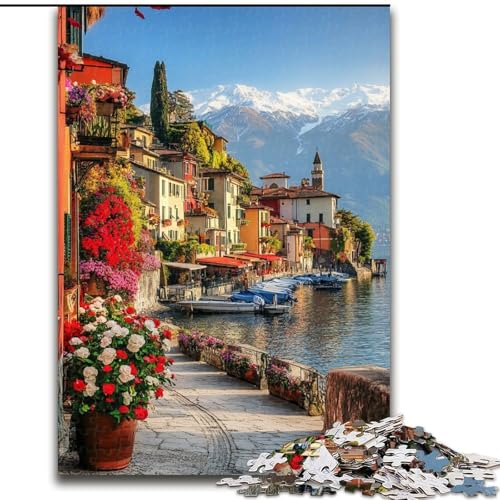 Puzzle 1000 Teile für Erwachsene, italienisches Dorf, für Erwachsene ab 14 Jahren, Lernspiel, Herausforderung, Spielzeug, Geschenk zum Geburtstag (Größe 50x75cm) von LiJianXXR