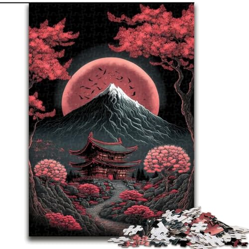 Puzzle 1000 Teile für Erwachsene, japanischer Schrein, aus Holz, perfektes DIY-Kunstdekor oder Geburtstagsgeschenk, 50x75cm, Kunstwerk-Dekor, Intelligenzspielzeug für Indoor-Spiele mit der Familie von LiJianXXR