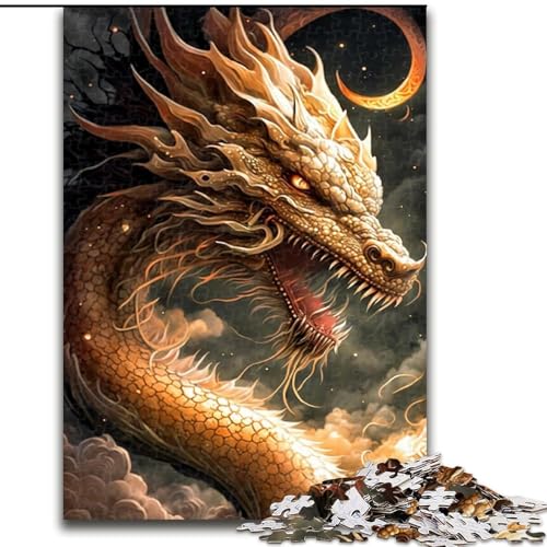 Puzzle 1000 Teile für Erwachsene, kosmischer Fantasiedrache aus Holz, perfekte DIY-Kunstdekoration oder Geburtstagsgeschenk, 50x75cm, Aktivität für Erwachsene und Familien, DIY-Heimdekorationsgeschenk von LiJianXXR