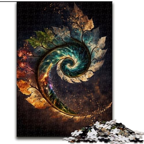 Puzzle 1000 Teile für Erwachsene, kosmisches Spiralblatt-Puzzle aus Karton, Entspannung und Herausforderung, farbenfrohe Heimdekorationskunst, Freunde, 1000 Teile(26x38cm) von LiJianXXR