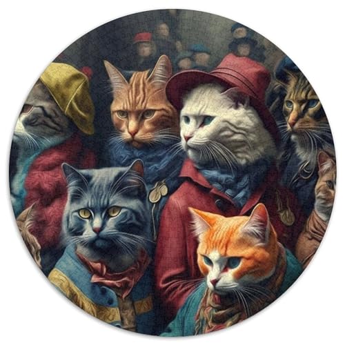 Puzzle 1000 Teile für Erwachsene, lustige Katzenbande, rundes Puzzle 1000 Teile, anspruchsvolles DIY-Denkspiel für Teenager, 67,5 x 67,5 cm Puzzle 1000 Teile für Erwachsene, lustige Katzenbande, rundes Puzzle 1000 Teile, anspruchsvolles DIY-Denkspiel für Teenager, 67,5 x 67,5 cm von LiJianXXR