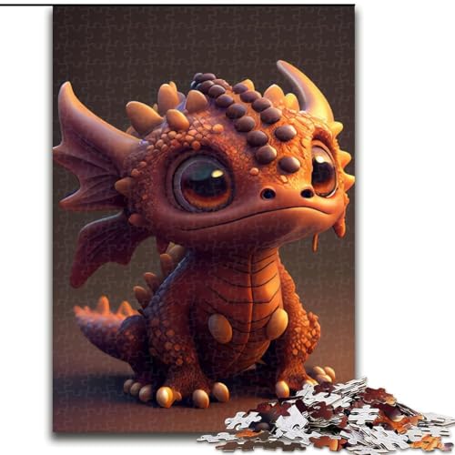 Puzzle 1000 Teile für Erwachsene, niedlicher brauner Drache, Puzzle aus Holz, schwieriges Denkspiel für Teenager, 1000 Teile(50x75cm) von LiJianXXR