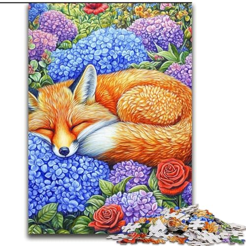 Puzzle 1000 Teile für Erwachsene, schlafender Fuchs, Elefantenspielzeug, intellektuelles Spiel, Geburtstagsgeschenk, Geschenke, Wandkunst für Kinder ab 14 Jahren (Größe 26x38cm) von LiJianXXR