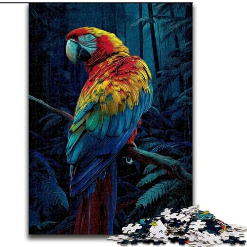 Puzzle 1000 Teile für Erwachsene, schöner Papagei, für Kinder ab 14 Jahren, jedes Teil ist einzigartig – lustiges und herausforderndes Spiel für die ganze Familie, tolles Geschenk (Größe 26x38cm) von LiJianXXR