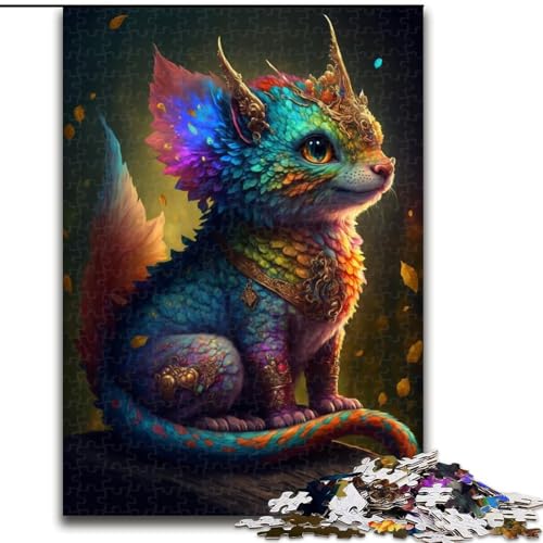 Puzzle 1000 Teile für Erwachsene, süße Drachen aus Holz, Kinder ab 14 Jahren, 50x75cm, DIY-Kunstdekor von LiJianXXR