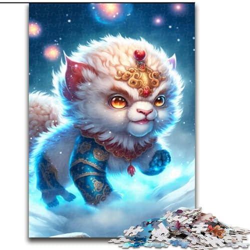 Puzzle 1000 Teile für Erwachsene, süßes Drachenbaby aus Holz, Kinder ab 14 Jahren, 50x75cm, DIY-Kunstdekor von LiJianXXR