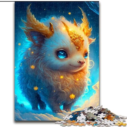 Puzzle 1000 Teile für Erwachsene, süßes Drachenbaby aus Holz, Kinder ab 14 Jahren, 50x75cm, DIY-Kunstdekor von LiJianXXR