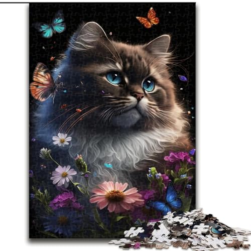 Puzzle 1000 Teile für Erwachsene, süßes Kätzchen aus Holz, Kinder ab 14 Jahren, 50x75cm, DIY-Kunstdekor von LiJianXXR