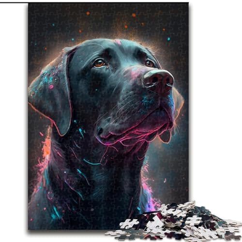 Puzzle 1000 Teile für Erwachsene,schwarzer Golden Retriever,aus Holz,lustiges Geschenk und Aktivität für zu Hause,Denksportaufgabe,Spiel für Erwachsene,interaktive Aktivität für die ganze Familie von LiJianXXR