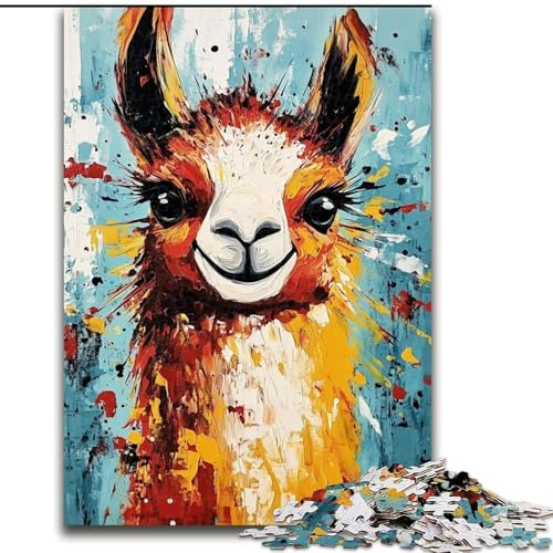 Puzzle 1000 Teile für Erwachsene Alpaka, für Kinder ab 14 Jahren Jedes Teil ist einzigartig – lustiges und herausforderndes Spiel für die ganze Familie Tolles Geschenk (Größe 26x38cm) von LiJianXXR