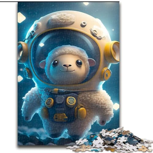 Puzzle 1000 Teile für Erwachsene Astronaut Space Sheep aus Holz, Geschenk für Männer und Frauen, Alltag und besondere Anlässe 50x75cm Herausfordernd und unterhaltsam, Familienaktivität von LiJianXXR