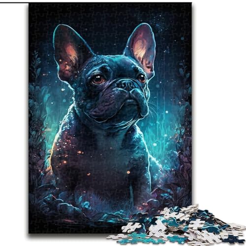 Puzzle 1000 Teile für Erwachsene Bulldogge aus Holz, lustiges Geschenk und Aktivität für zu Hause, 50x75cm, Denksportaufgabe, Spiel für Erwachsene, interaktive Aktivität für die Familie von LiJianXXR