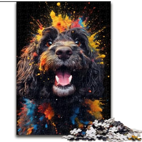 Puzzle 1000 Teile für Erwachsene Cockapoo aus Holz, lustiges Geschenk und Aktivität für zu Hause, 50x75cm, Denksportaufgabe, Spiel für Erwachsene, interaktive Aktivität für die ganze Familie von LiJianXXR