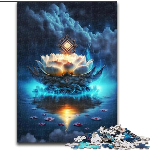 Puzzle 1000 Teile für Erwachsene Galaxy Art Lotus aus Holz, lustiges Geschenk und Aktivität für Zuhause, 50x75cm, Denksportaufgabe, Spiel für Erwachsene, interaktive Aktivität für die ganze Familie von LiJianXXR