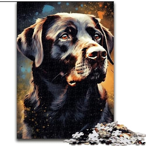 Puzzle 1000 Teile für Erwachsene Labrador-Hund aus Holz, perfektes DIY-Kunstdekor oder Geburtstagsgeschenk 50x75cm, Kunstwerk-Dekor, Intelligenzspielzeug für Indoor-Spiele mit der Familie von LiJianXXR
