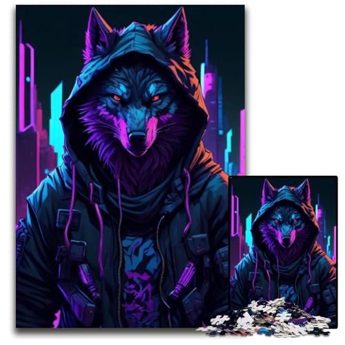 Puzzle 1000 Teile für Erwachsene Magischer Wolf Schwierige Puzzles für Erwachsene Teenager, Paare und Freunde zum Geburtstag, Weihnachten 26x38cm/10,23x14,96 Zoll von LiJianXXR