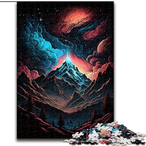 Puzzle 1000 Teile für Erwachsene Mystischer Berggipfel aus Holz, perfektes Weihnachts- und Neujahrsgeschenk, Feiertagsgeschenk 50x75cm Weihnachten oder Geburtstage von LiJianXXR