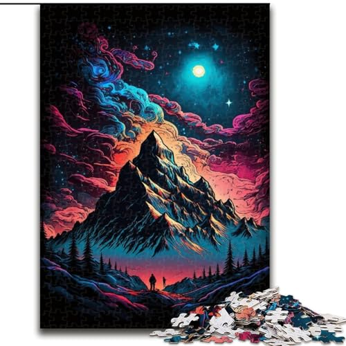 Puzzle 1000 Teile für Erwachsene Mystischer Berggipfel aus Holz,lustiges Geschenk und Aktivität für zu Hause,50x75cm,Denksportaufgabe,Spiel für Erwachsene,interaktive Aktivität für die ganze Familie von LiJianXXR