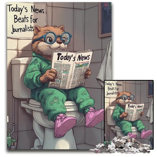 Puzzle 1000 Teile für Erwachsene Otter Go Toilet Schwierige Puzzles für Erwachsene Teenager, Paare und Freunde zum Geburtstag, Weihnachten 26x38cm/10,23x14,96 Zoll Puzzle 1000 Teile für Erwachsene Otter Go Toilet Schwierige Puzzles für Erwachsene Teenager, Paare und Freunde zum Geburtstag, Weihnachten 26x38cm/10,23x14,96 Zoll von LiJianXXR