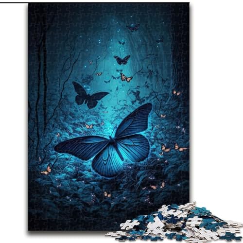 Puzzle 1000 Teile für Erwachsene Schmetterling aus Holz, Kinder ab 14 Jahren, 50x75cm, DIY-Kunstdekor von LiJianXXR