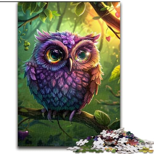 Puzzle 1000 Teile für Erwachsene Traumeule aus Holz, lustiges Geschenk und Aktivität für Zuhause, 50x75cm, Denksportaufgabe, Spiel für Erwachsene, interaktive Aktivität für die ganze Familie von LiJianXXR