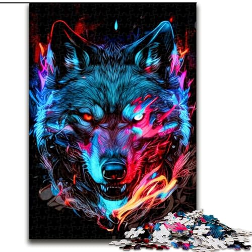 Puzzle 1000 Teile für Erwachsene Wolf-Puzzles aus Holz, schwieriges Denkspiel für Teenager, 1000 Teile(50x75cm) von LiJianXXR