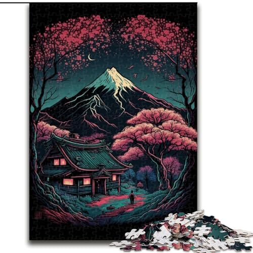 Puzzle 1000 Teile für Erwachsene im japanischen Stil aus Holz, Kinder ab 14 Jahren, 50x75cm, DIY-Kunstdekor von LiJianXXR