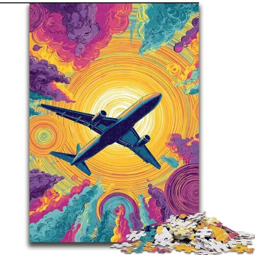 Puzzle 1000 Teile für Jugendliche, Farbflugzeug, für und ab 14 Jahren, pädagogisches Lernspielzeug, Familienspiele, Geburtstagsgeschenk (Größe 50x75cm) von LiJianXXR