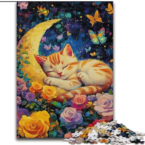 Puzzle 1000 Teile für Jugendliche, Kunstkatze, für und ab 14 Jahren, pädagogisches Lernspielzeug, Familienspiele, Geburtstagsgeschenk (Größe 26x38cm) von LiJianXXR