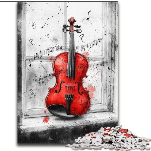 Puzzle 1000 Teile für Jugendliche, Rote Violine, für 14+, anspruchsvolles Spiel als Geschenk für die ganze Familie und Freunde (Größe 50x75cm) von LiJianXXR
