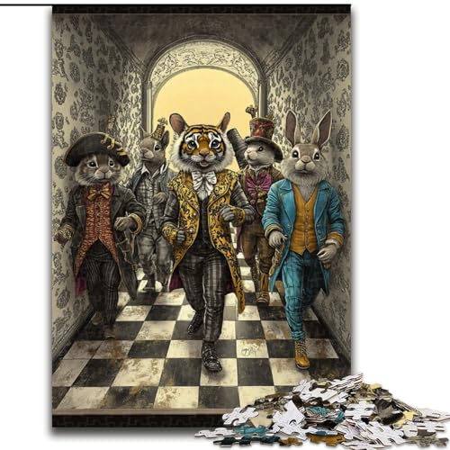 Puzzle 1000 Teile für Jugendliche, Zirkustiere, für 14+, anspruchsvolles Spiel als Geschenk für die ganze Familie und Freunde (Größe 50x75cm) von LiJianXXR