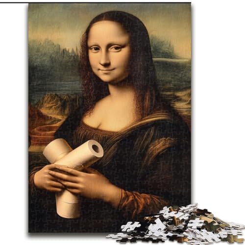 Puzzle 1000 Teile für Jugendliche, abstrakte Mona Lisa, für und ab 14 Jahren, pädagogisches Lernspielzeug, Familienspiele, Geburtstagsgeschenk (Größe 26x38cm) von LiJianXXR