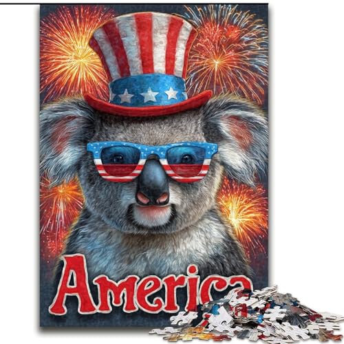 Puzzle 1000 Teile für Jugendliche Amerikanischer Koala, für und ab 14 Jahren Pädagogisches Lernspielzeug Familienspiele Geburtstagsgeschenk (Größe 50x75cm) von LiJianXXR