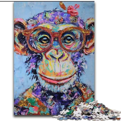 Puzzle 1000 Teile für Jugendliche Tieraffe, für und ab 14 Jahren Pädagogisches Lernspielzeug Familienspiele Geburtstagsgeschenk (Größe 50x75cm) von LiJianXXR