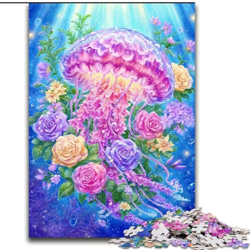 Puzzle 1000 Teile für Teenager, Blumenqualle, für 14+, anspruchsvolles Spiel als Geschenk für die ganze Familie und Freunde (Größe 50x75cm) von LiJianXXR