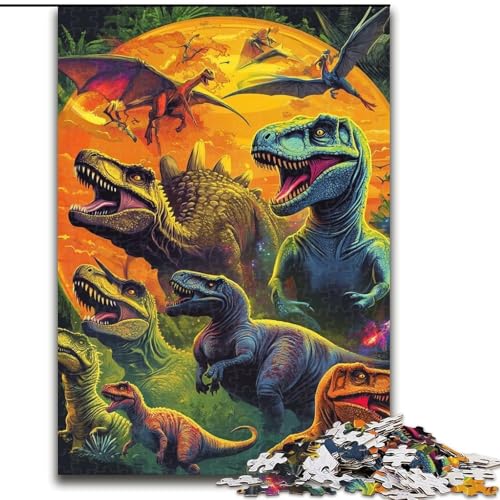 Puzzle 1000 Teile für Teenager, Dschungel-Dinosaurier, für 14+, anspruchsvolles Spiel als Geschenk für die ganze Familie und Freunde (Größe 26x38cm) von LiJianXXR