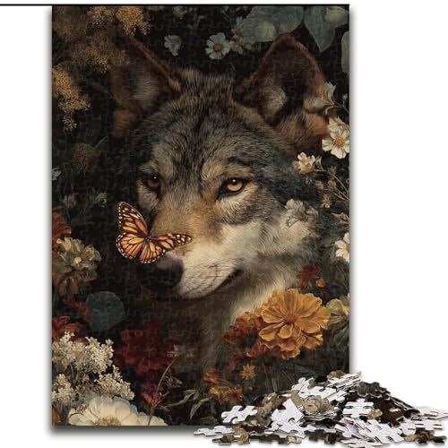 Puzzle 1000 Teile für Teenager, Dschungelwolf, für 14+, anspruchsvolles Spiel als Geschenk für die ganze Familie und Freunde (Größe 26x38cm) von LiJianXXR