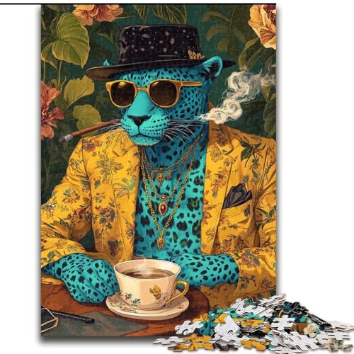 Puzzle 1000 Teile für Teenager, Fashion Leopard, für 14+, anspruchsvolles Spiel als Geschenk für die ganze Familie und Freunde (Größe 50x75cm) von LiJianXXR