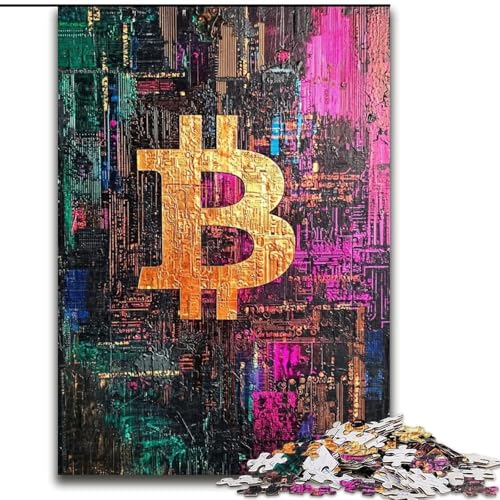 Puzzle 1000 Teile für Teenager, Geschenke, Graffiti, Bitcoin, Lernen, pädagogisch wertvoll, ganze Familie (Größe 50x75cm) von LiJianXXR