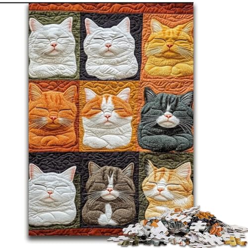 Puzzle 1000 Teile für Teenager, Katzencollage, für 14+, anspruchsvolles Spiel als Geschenk für die ganze Familie und Freunde (Größe 50x75cm) von LiJianXXR