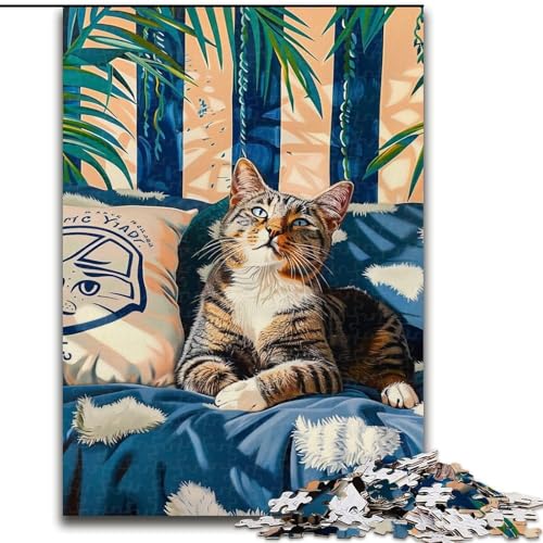 Puzzle 1000 Teile für Teenager, Katzenkunst, für 14+, anspruchsvolles Spiel als Geschenk für die ganze Familie und Freunde (Größe 26x38cm) von LiJianXXR