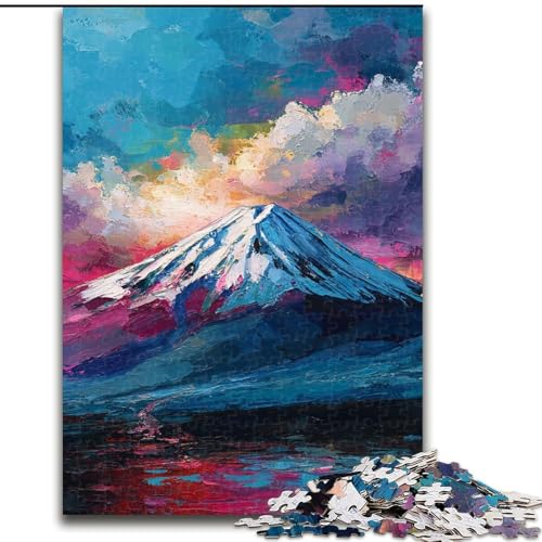 Puzzle 1000 Teile für Teenager, Ölgemälde des Fuji, für 14+, anspruchsvolles Spiel als Geschenk für die ganze Familie und Freunde (Größe 26x38cm) von LiJianXXR
