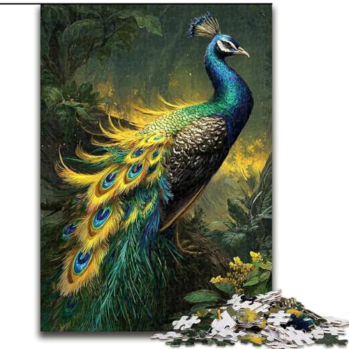 Puzzle 1000 Teile für Teenager, Pfauenkunst, für 14+, anspruchsvolles Spiel als Geschenk für die ganze Familie und Freunde (Größe 26x38cm) von LiJianXXR