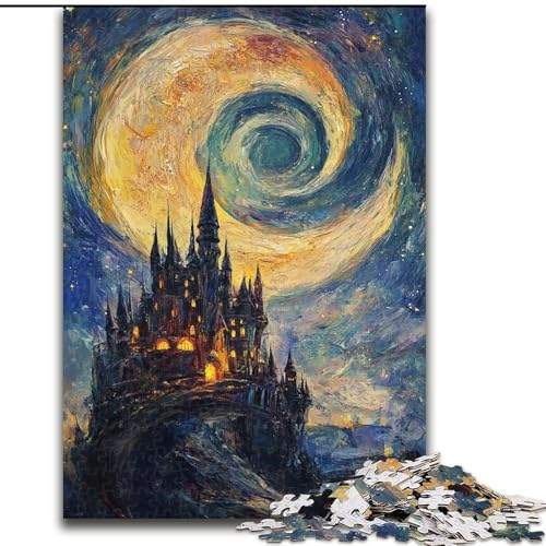 Puzzle 1000 Teile für Teenager, Schloss unter den Sternen, für 14+, anspruchsvolles Spiel als Geschenk für die ganze Familie und Freunde (Größe 26x38cm) von LiJianXXR