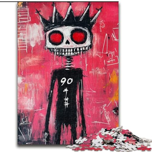 Puzzle 1000 Teile für Teenager, Skelettkönig im Basquiat-Stil, für 14+, anspruchsvolles Spiel als Geschenk für die ganze Familie und Freunde (Größe 50x75cm) von LiJianXXR